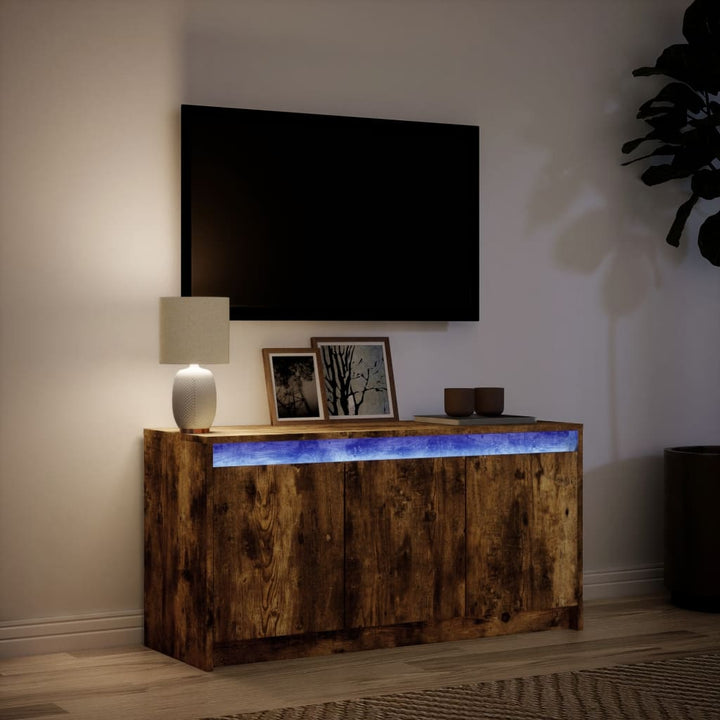 Tv-Bänk Med Leds 100X34X50 Cm Konstruerat Trä