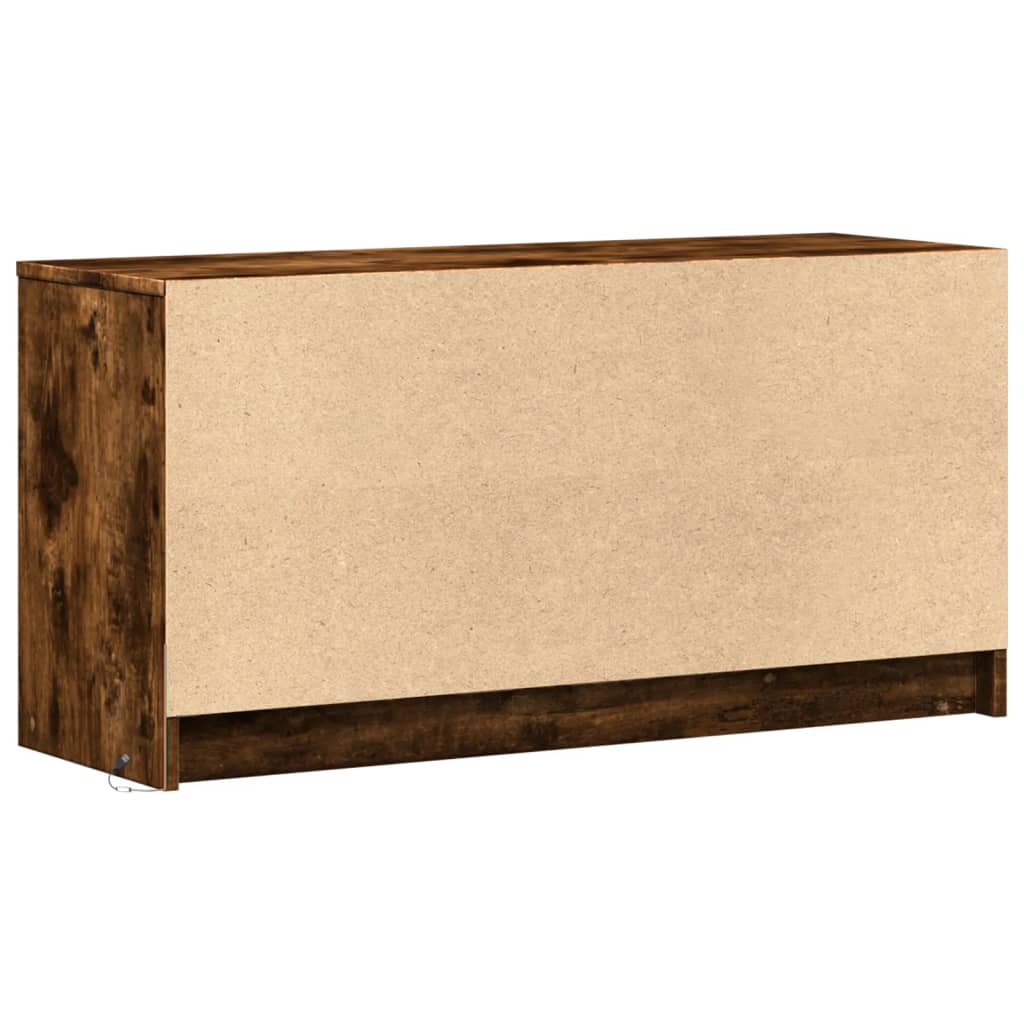 Tv-Bänk Med Leds 100X34X50 Cm Konstruerat Trä