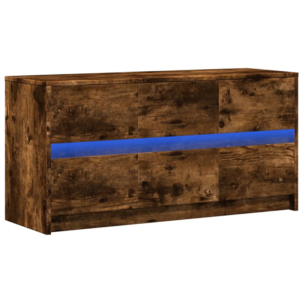 Tv-Bänk Med Leds 100X34X50 Cm Konstruerat Trä