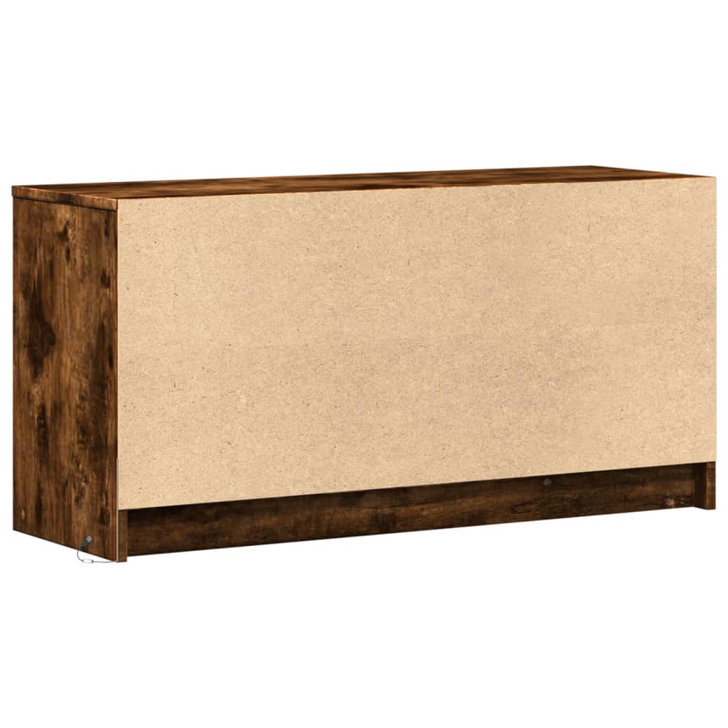 Tv-Bänk Med Leds 100X34X50 Cm Konstruerat Trä