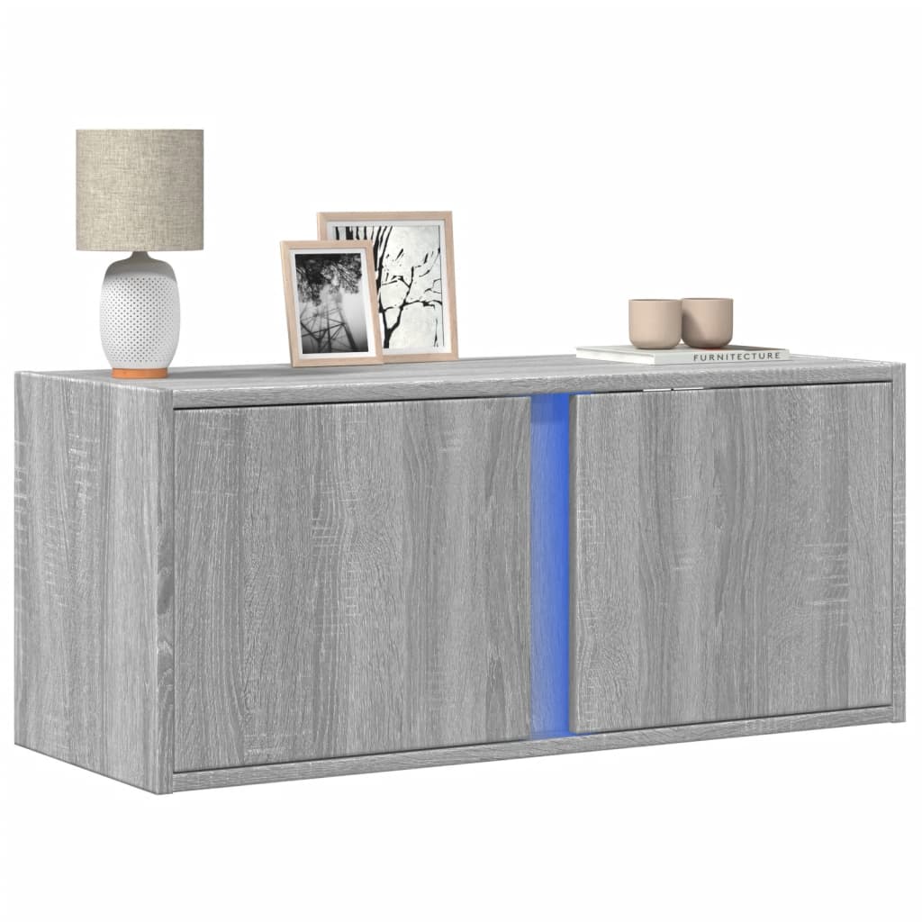 Väggmonterad Tv-Bänk Led 100X31X35 Cm
