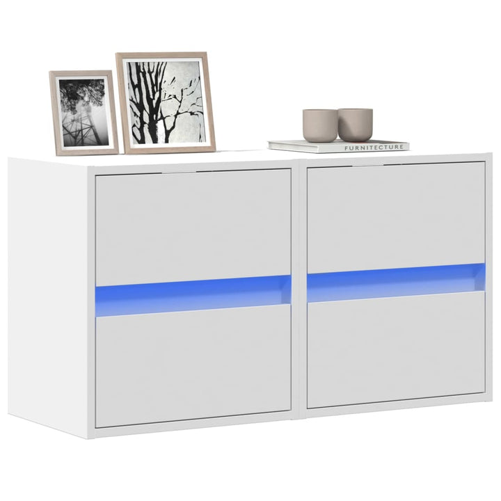 Väggmonterad Tv-Bänk Led 2 St 41X31X45 Cm