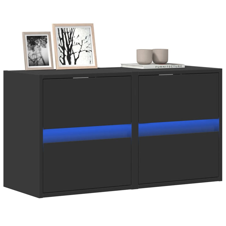 Väggmonterad Tv-Bänk Led 2 St 41X31X45 Cm
