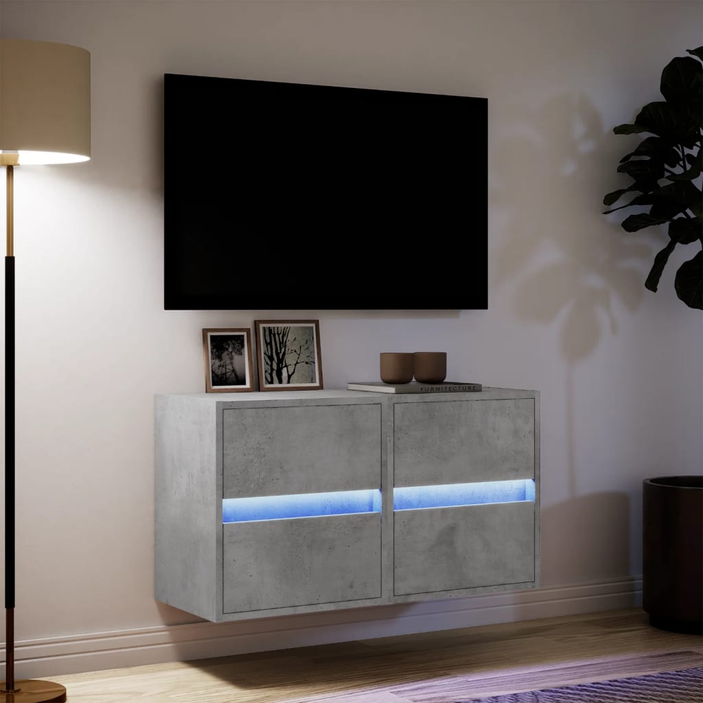Väggmonterad Tv-Bänk Led 2 St 41X31X45 Cm