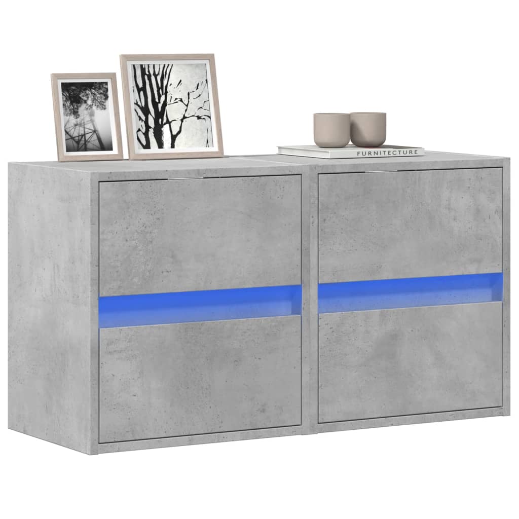 Väggmonterad Tv-Bänk Led 2 St 41X31X45 Cm