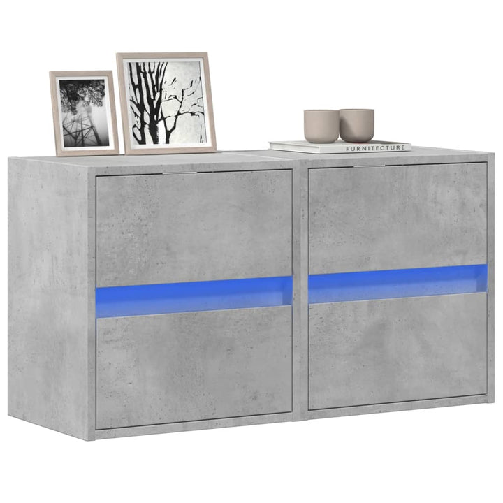 Väggmonterad Tv-Bänk Led 2 St 41X31X45 Cm