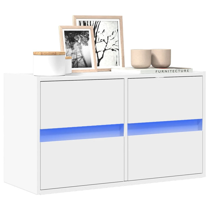 Väggmonterad Tv-Bänk Led 2 St 41X31X45 Cm