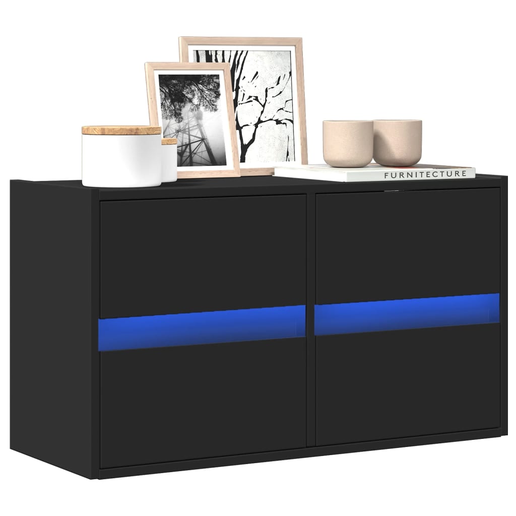 Väggmonterad Tv-Bänk Led 2 St 41X31X45 Cm