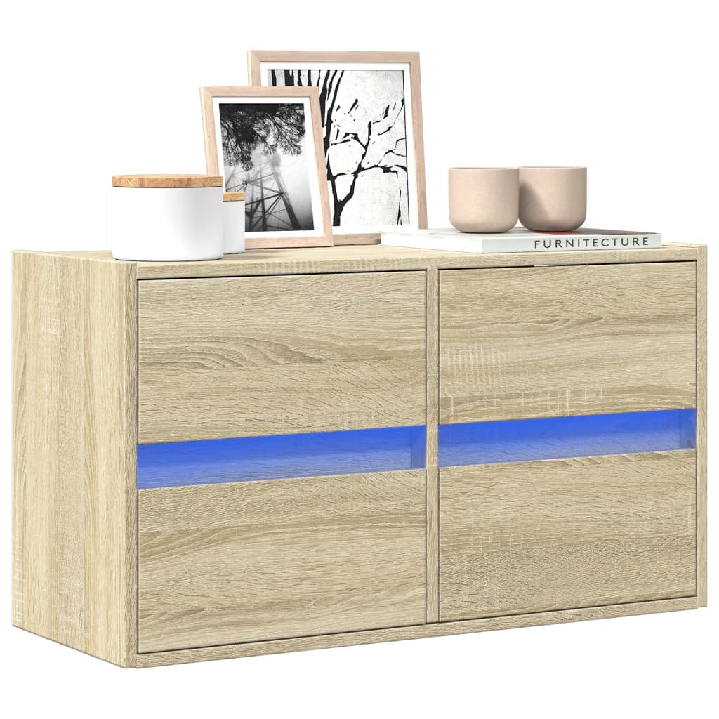 Väggmonterad Tv-Bänk Led 2 St 41X31X45 Cm