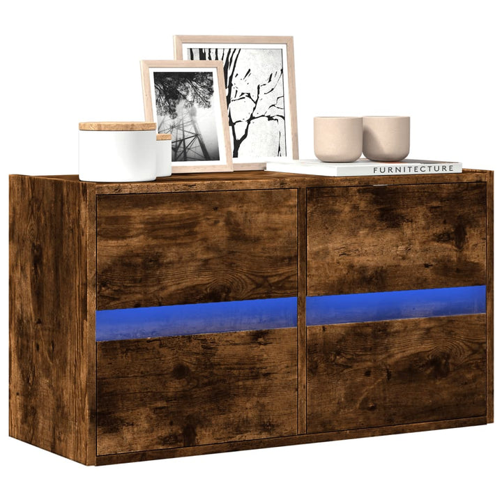 Väggmonterad Tv-Bänk Led 2 St 41X31X45 Cm