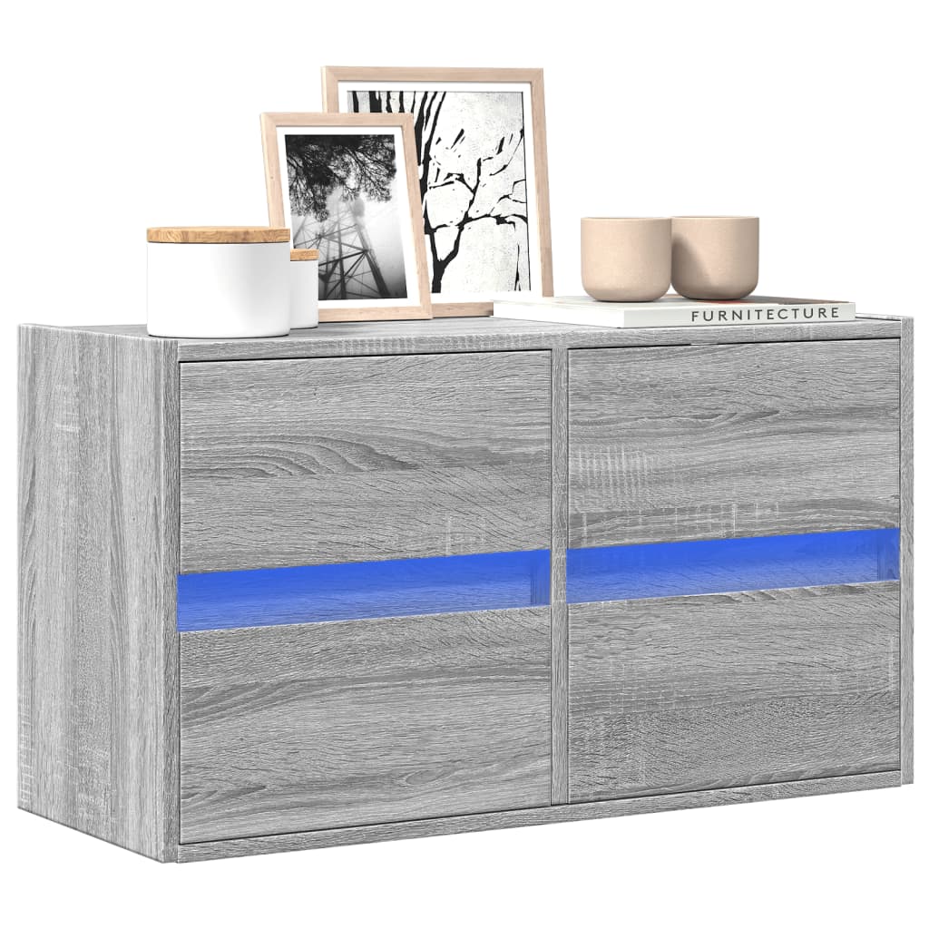 Väggmonterad Tv-Bänk Led 2 St 41X31X45 Cm