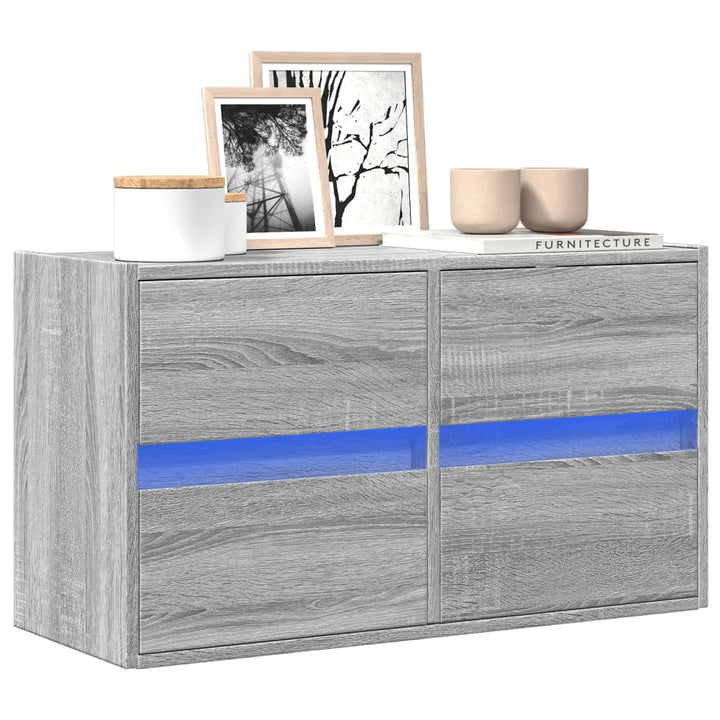 Väggmonterad Tv-Bänk Led 2 St 41X31X45 Cm