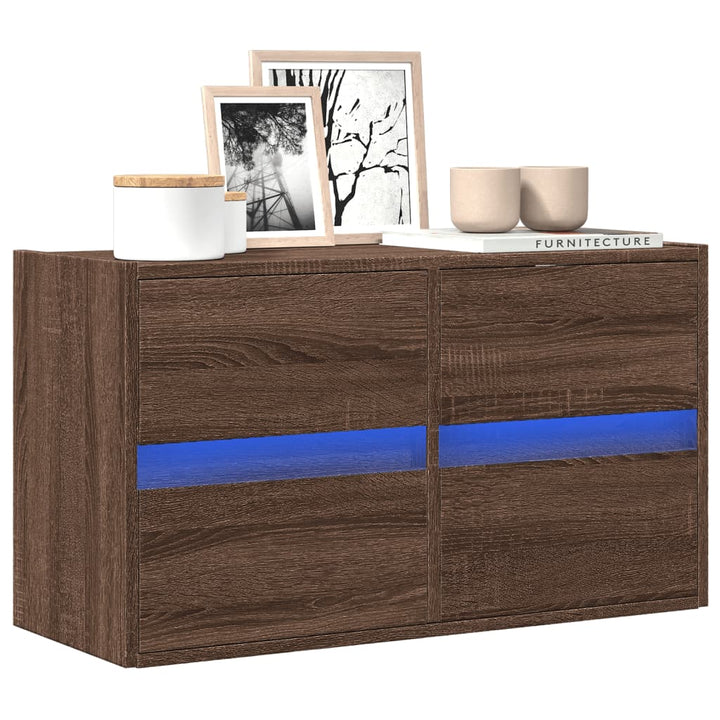 Väggmonterad Tv-Bänk Led 2 St 41X31X45 Cm