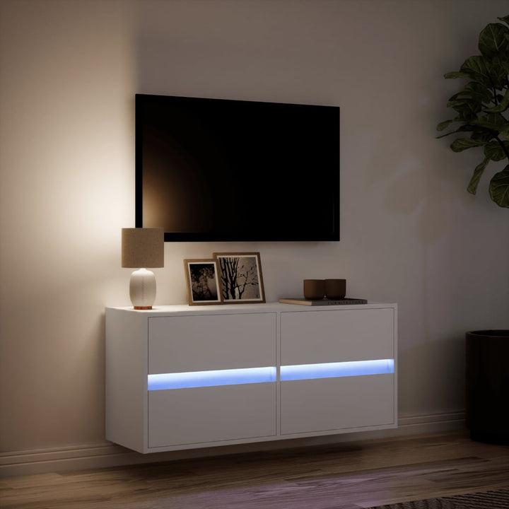 Väggmonterad Tv-Bänk Leds 100X31X45 Cm