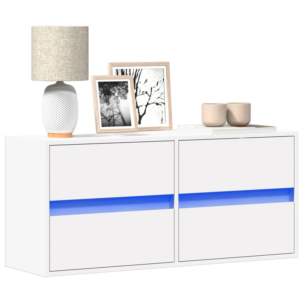 Väggmonterad Tv-Bänk Led 2 St 41X31X45 Cm