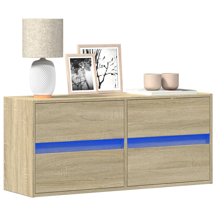 Väggmonterad Tv-Bänk Led 2 St 41X31X45 Cm