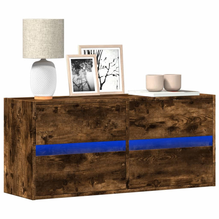 Väggmonterad Tv-Bänk Led 2 St 41X31X45 Cm