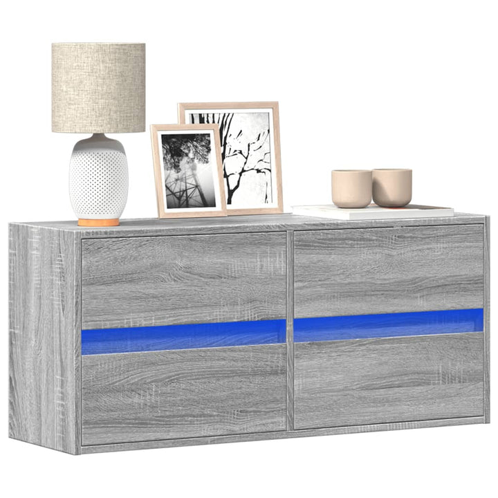 Väggmonterad Tv-Bänk Led 2 St 41X31X45 Cm