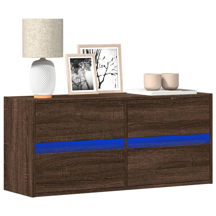 Väggmonterad Tv-Bänk Led 2 St 41X31X45 Cm