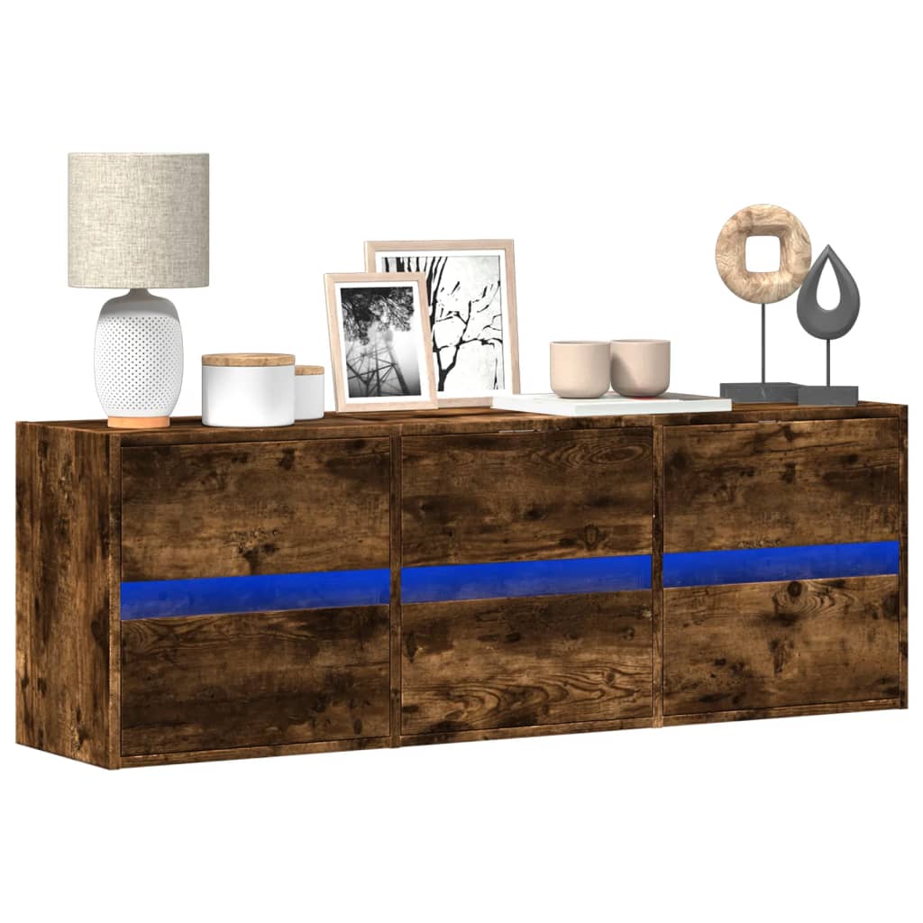 Väggmonterad Tv-Bänk Led 2 St 41X31X45 Cm