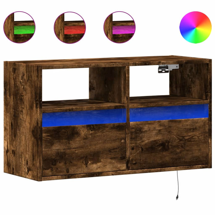 Väggmonterad Tv-Bänk Leds 80X31X45 Cm