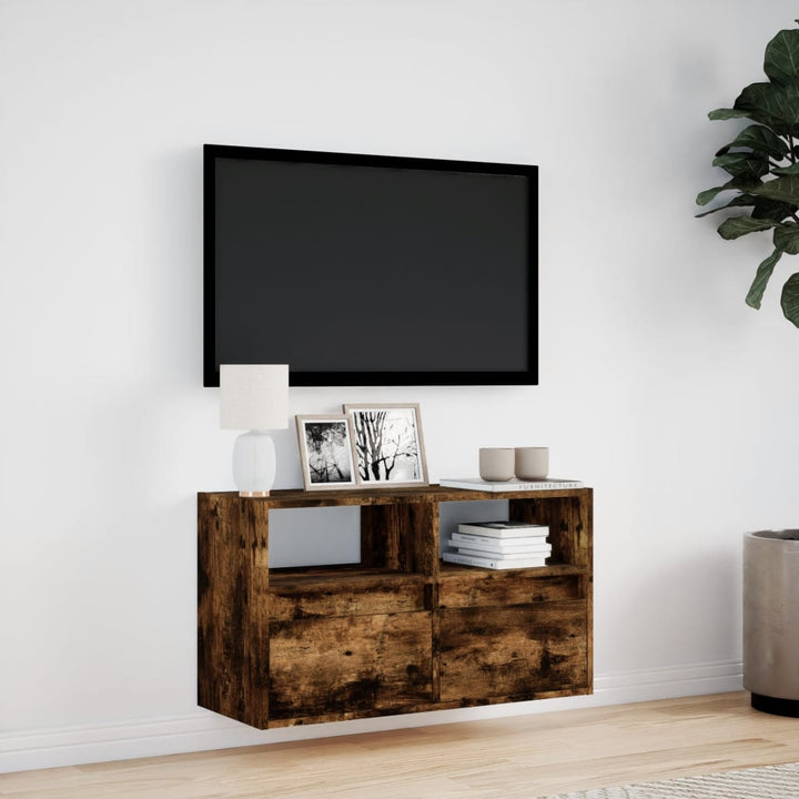 Väggmonterad Tv-Bänk Leds 80X31X45 Cm