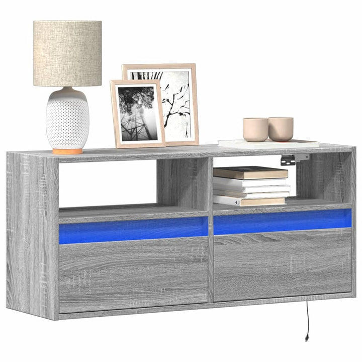 Väggmonterad Tv-Bänk Leds 80X31X45 Cm