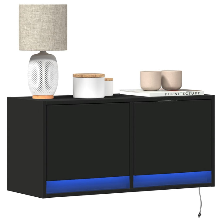 Väggmonterad Tv-Bänk Led 140X31X38 Cm