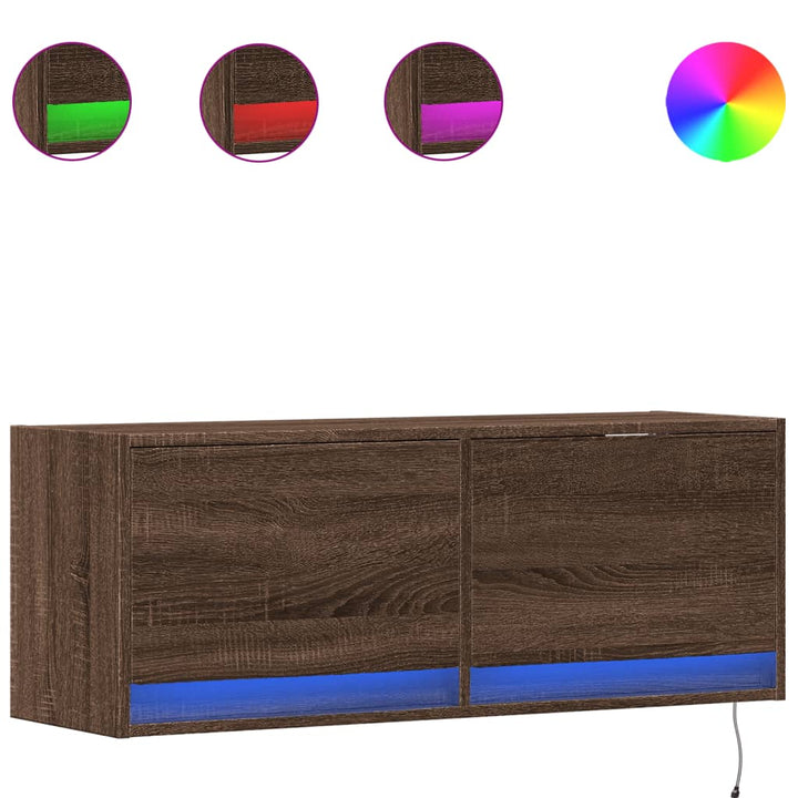 Väggmonterad Tv-Bänk Led 100X31X35 Cm