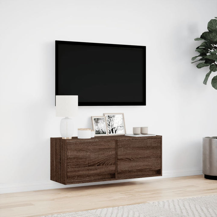 Väggmonterad Tv-Bänk Led 100X31X35 Cm