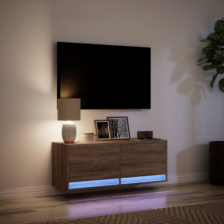 Väggmonterad Tv-Bänk Led 100X31X35 Cm