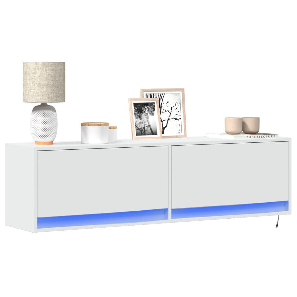 Väggmonterad Tv-Bänk Led 140X31X38 Cm