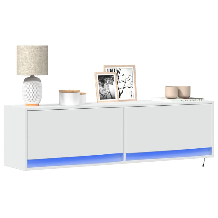 Väggmonterad Tv-Bänk Led 140X31X38 Cm