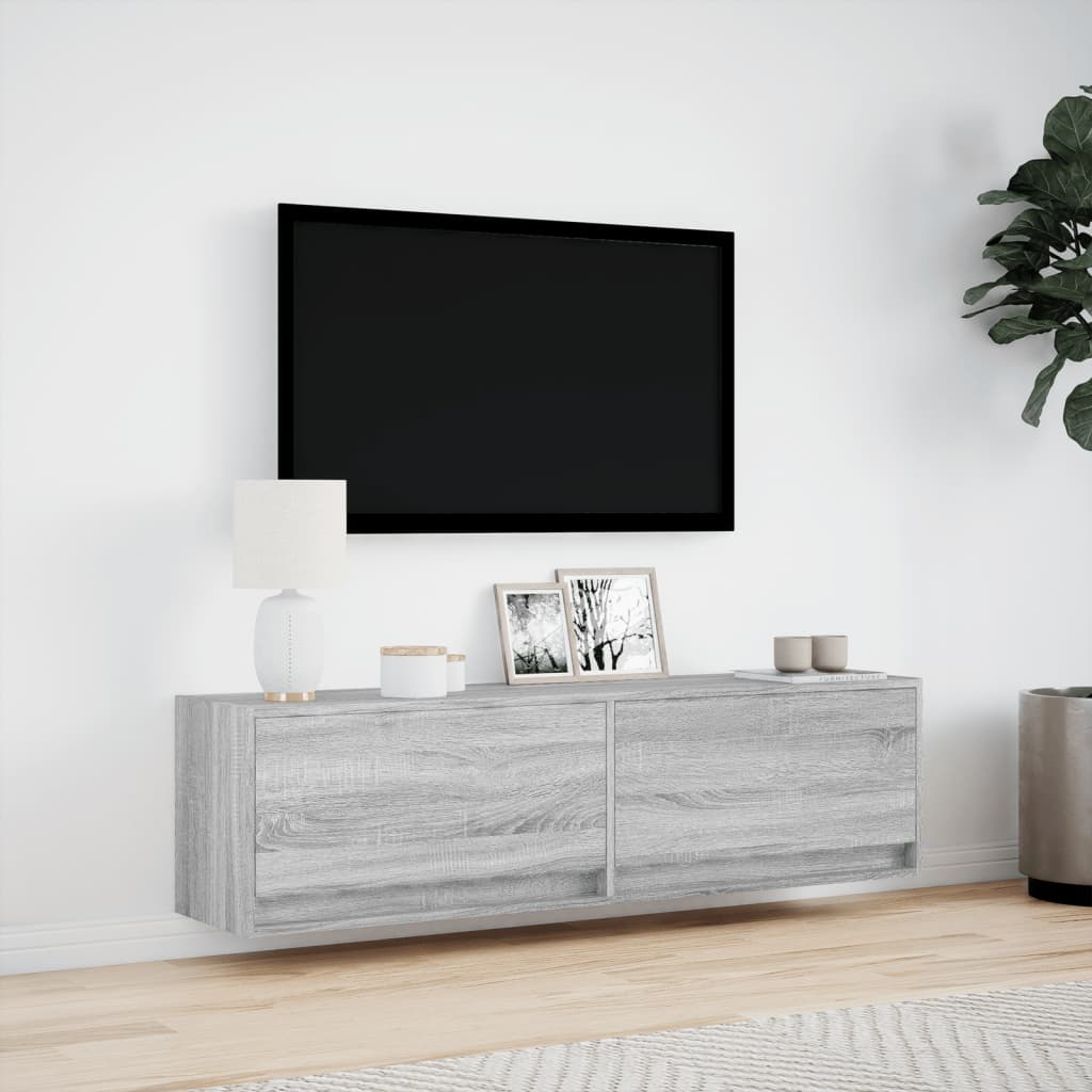 Väggmonterad Tv-Bänk Led 140X31X38 Cm