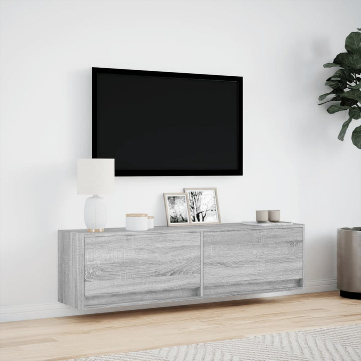 Väggmonterad Tv-Bänk Led 140X31X38 Cm