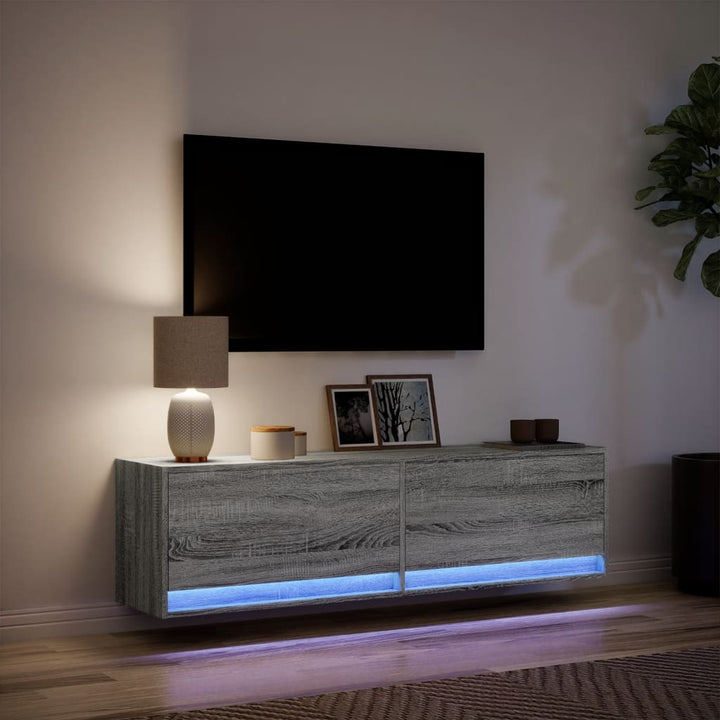 Väggmonterad Tv-Bänk Led 140X31X38 Cm