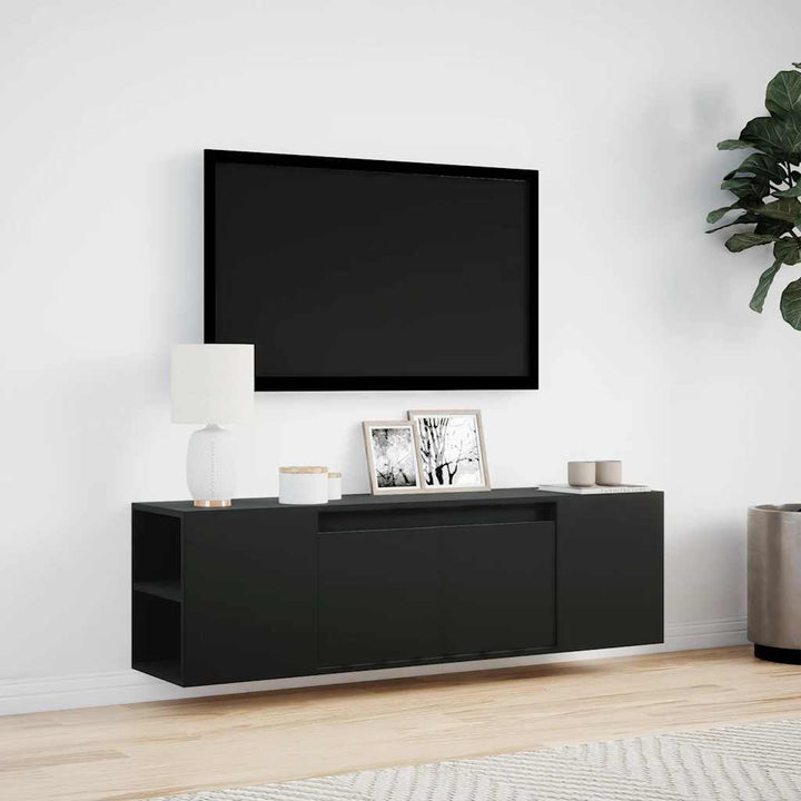 Väggmonterad Tv-Bänk Leds 135X31X39,5 Cm
