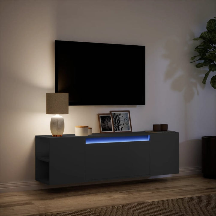 Väggmonterad Tv-Bänk Leds 135X31X39,5 Cm