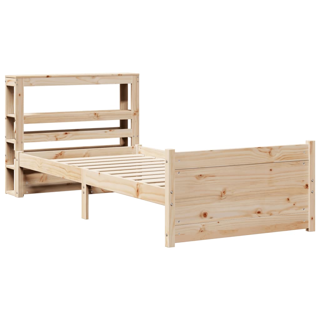 Sängram Med Huvudgavel 75X190 Cm Massivt Furu