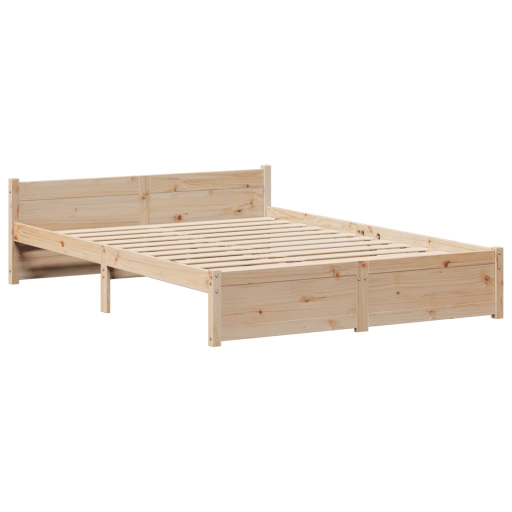 Sängram Med Huvudgavel 120X200 Cm Massiv Furu