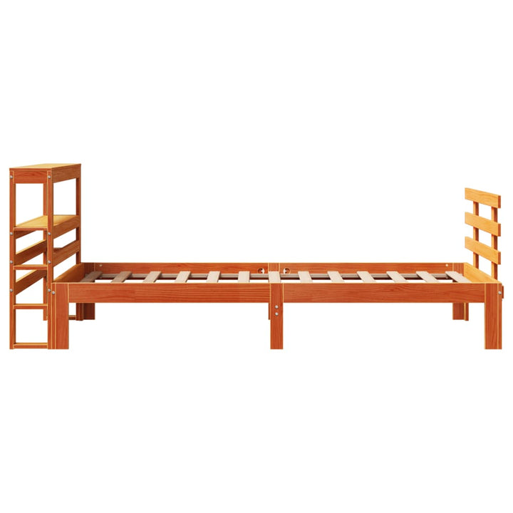 Sängram Med Huvudgavel Vaxbrun 75X190 Cm Massiv Furu