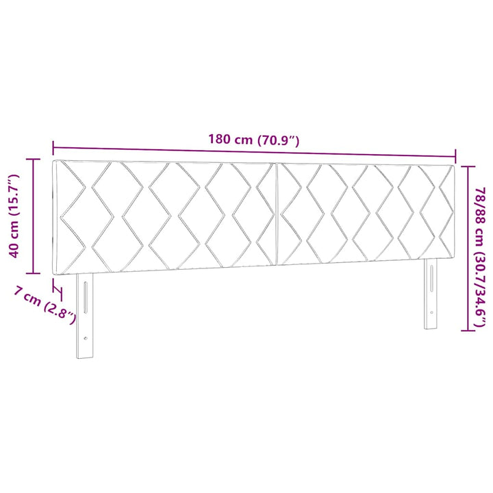 Led Huvuddyna Svart 180 Cm Sammet