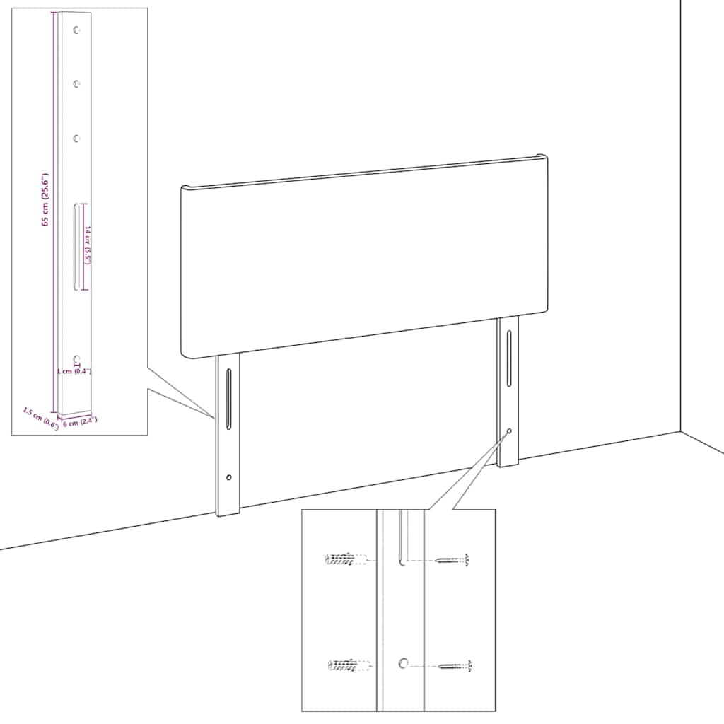 Led Huvuddyna Svart 180 Cm Sammet