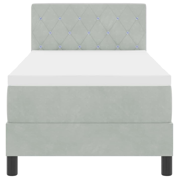 Bäddfjäder Med Madrass Ljusgrå 80 X 200 Cm Sammet