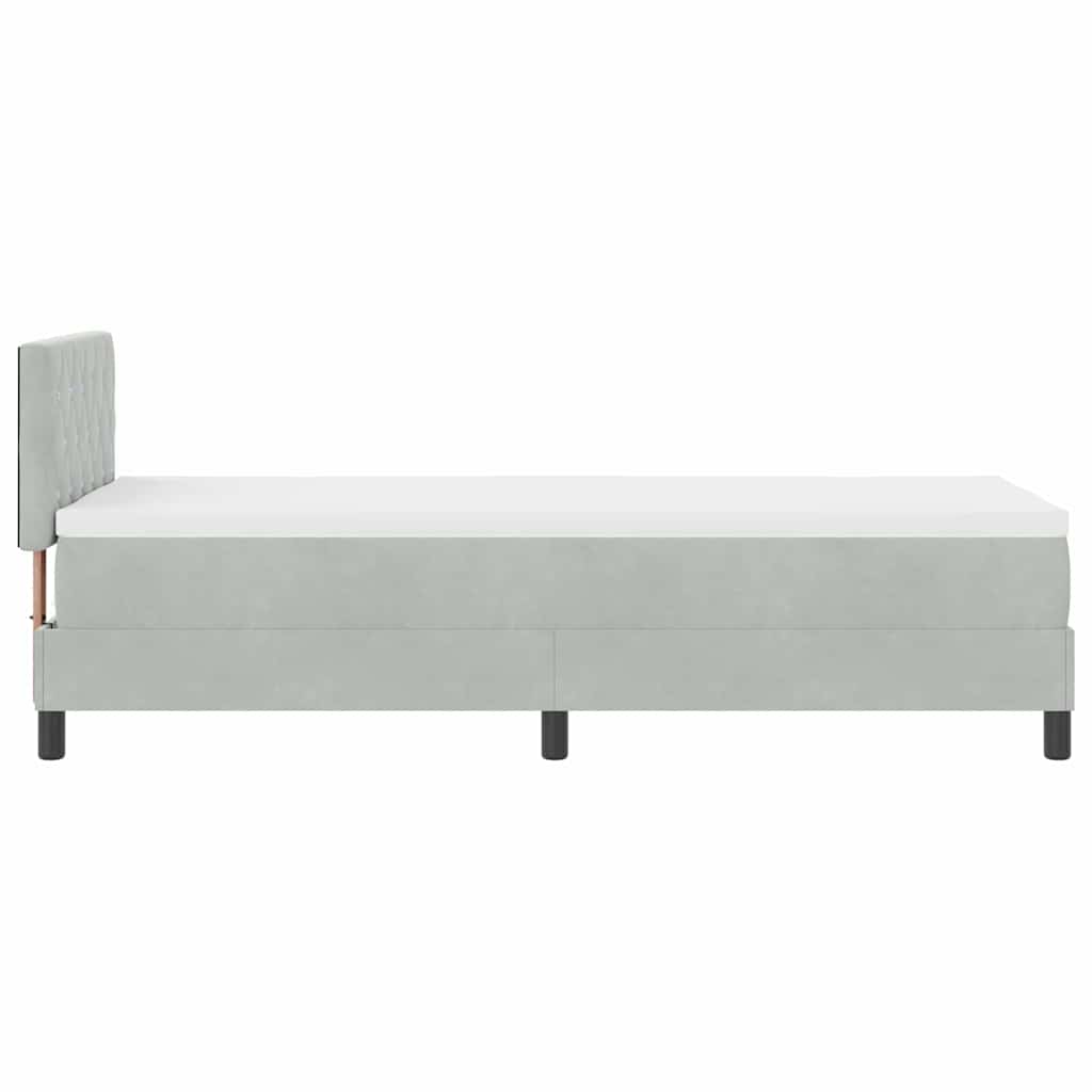 Bäddfjäder Med Madrass Ljusgrå 80 X 200 Cm Sammet