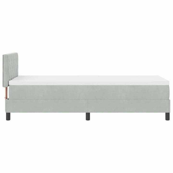 Bäddfjäder Med Madrass Ljusgrå 80 X 200 Cm Sammet