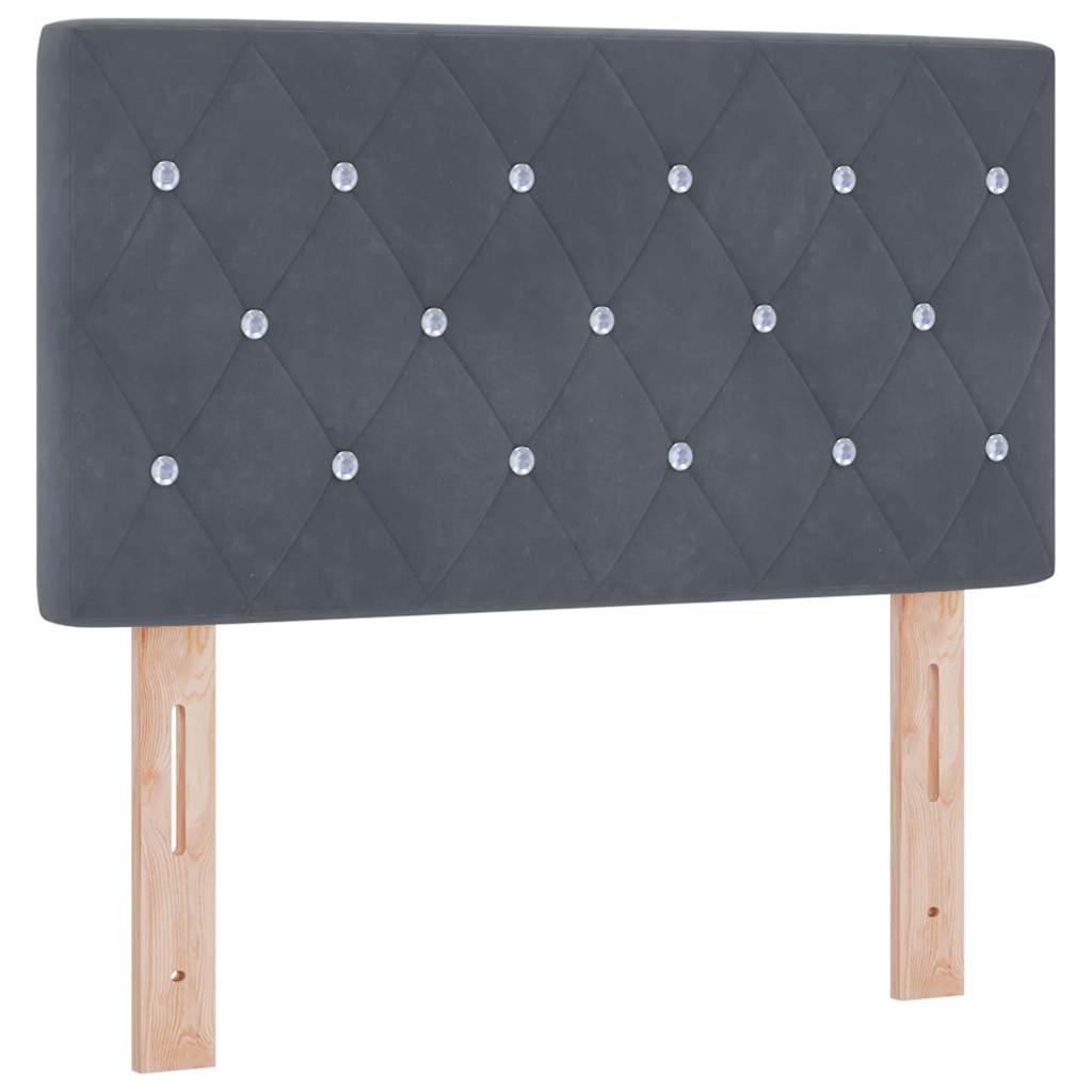 Bäddfjäder Med Madrass Mörkgrå 80 X 200 Cm Sammet