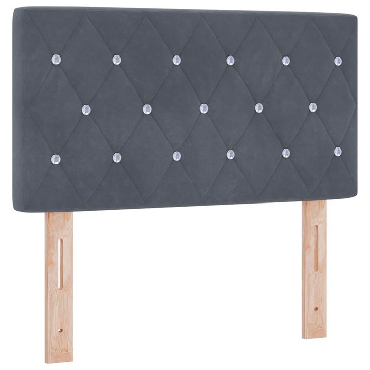 Bäddfjäder Med Madrass Mörkgrå 80 X 200 Cm Sammet