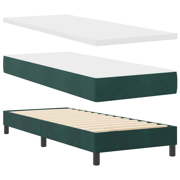 Bäddfjäder Med Madrass Mörkgrön 80 X 200 Cm Sammet