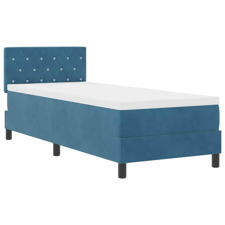 Bäddfjäder Med Madrass Mörkblå 80 X 200 Cm Sammet